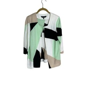 Ming Wang Geometric Sweater Small